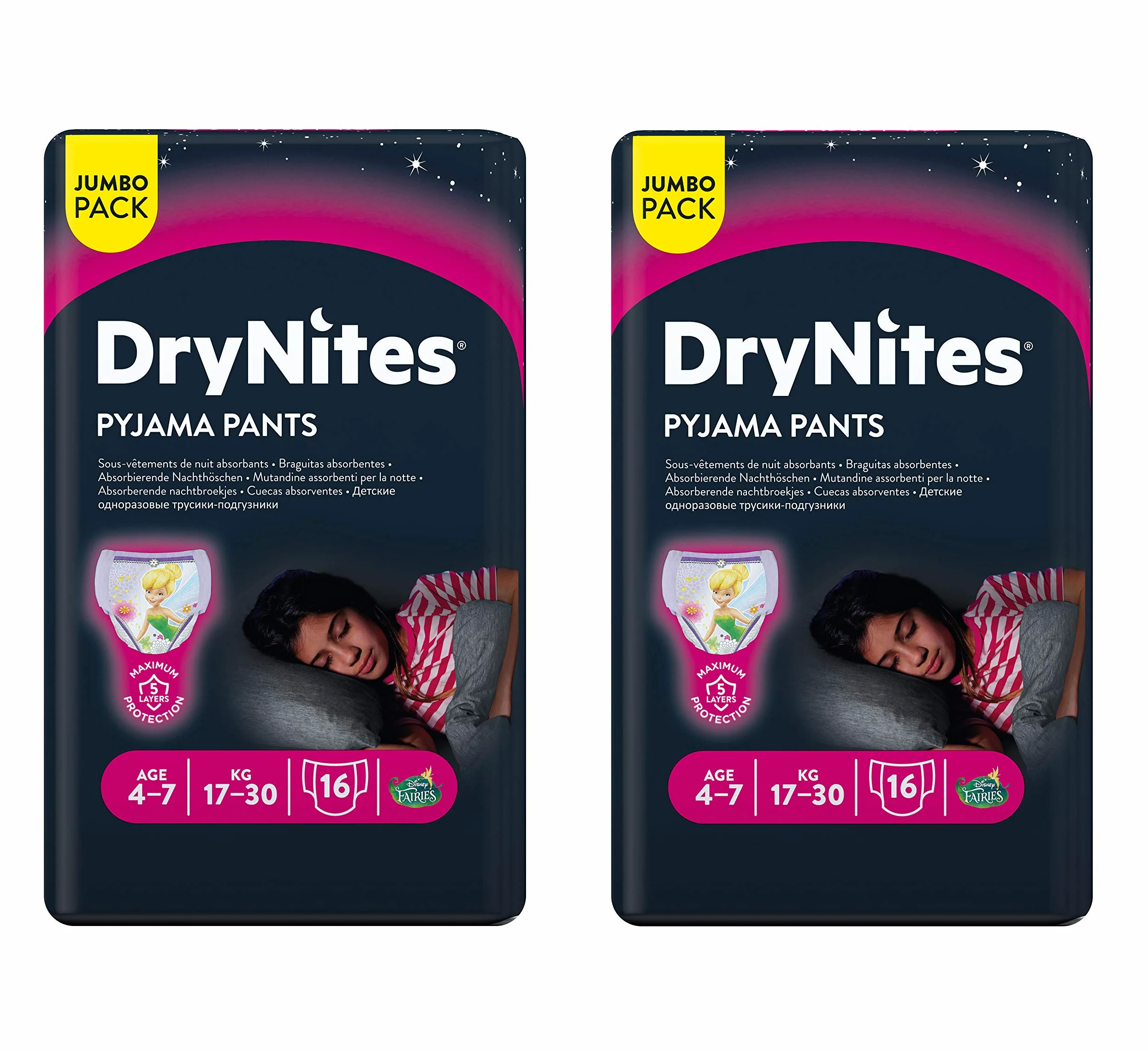 Huggies 2152091 Sous-Vêtement de Nuit 4-7 Ans - Lot de 2