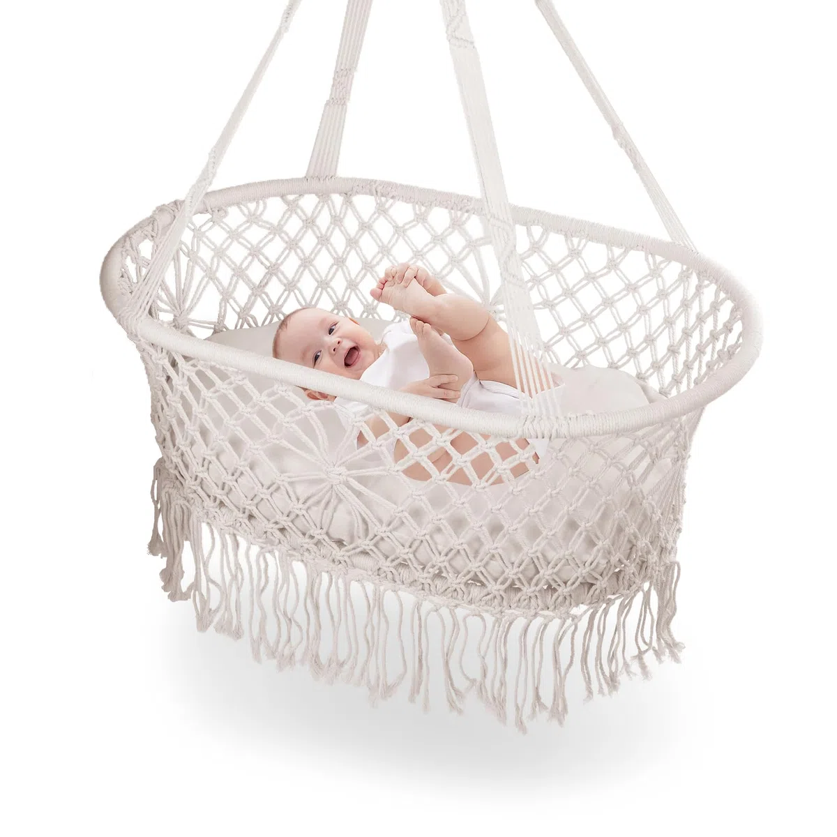 Berceau Suspendu Bébé Hamac Bebe Suspendu Hamc Bebe Lit Suspendu Bebe Couffin Suspendu de Haute qualité Hamac pour bébé Fabriqué en Corde De Coton pour Nouveau-né