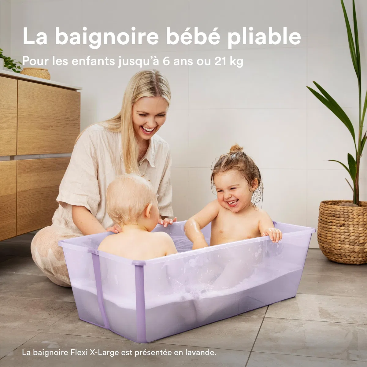 Stokke Flexi Bath X-Large Blanc Baignoire bébé pliable spacieuse légère facile à ranger 0-6 ans