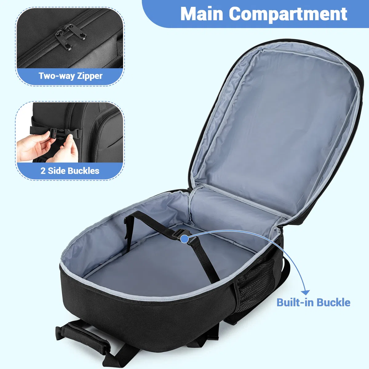 HODRANT Sac à Dos de Voyage pour Poussette, Compatible avec GB Pockit & Pockit Air Plus Tout Terrain, Sac de Voyage Léger et Portable pour Poussette avec Boucle Sécurisée, Sac Seulement