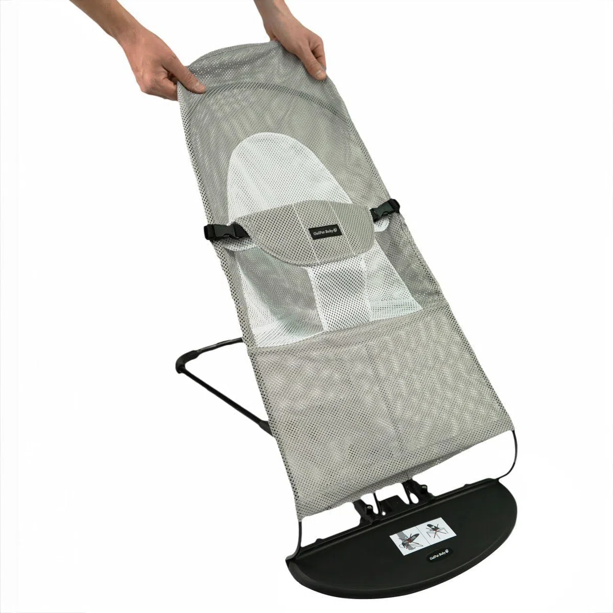 GalPat Baby - Housse de transat respirante compatible avec BabyBjorn et GalPat Baby - Siège pour transat de bébé respirant - Gris (housse + sac de transport)
