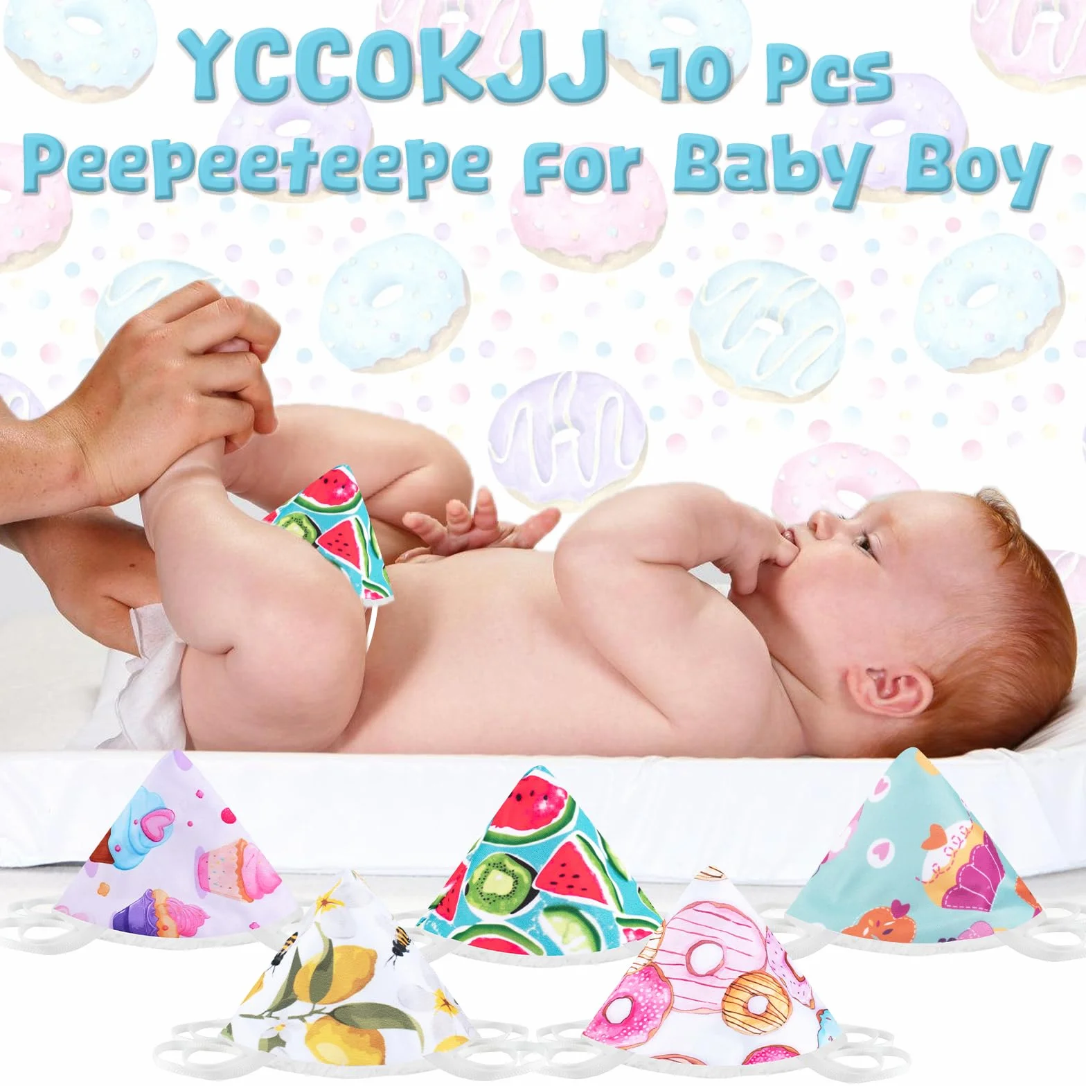 Pipi Tipi Baby Boy avec corde fixe pour nouveau-né, 10 pièces Pee Teepee Baby et 1 sac à langer et 1 filet à linge, changement de couches, plus de confort, accessoires de change