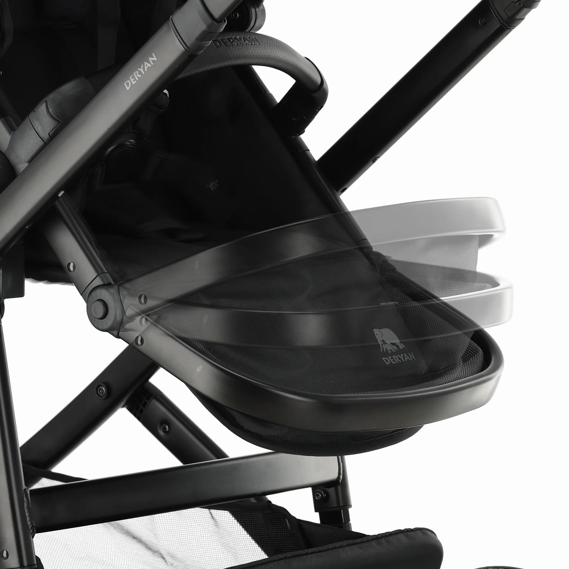 Deryan Evy V2 Poussette pour 2 enfants - Pour nouveau-nés, tout-petits et enfants à l'âge préscolaire - Poussette pour bébé jusqu'à 50 kg - Poussette de voyage 2 en 1 - Kit complet - Noir, 2 siège