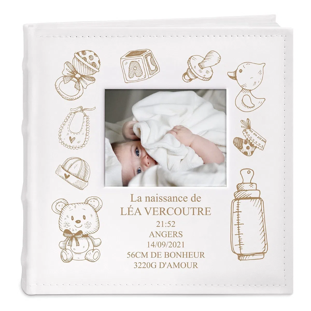 Maverton Album Photo Bebe Personnalisable 10x15 Poche Ouvrable Couverture Livre Naissance Cadeau Enfants