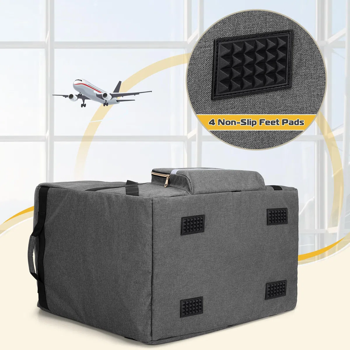 Teamoy Sac de Voyage pour siège Auto, Sac de Rangement pour siège Auto, Housse pour Tous Les sièges Auto et Base Nuna Pipa, Protection pour siège Auto pour Les Voyages en Avion, Gris