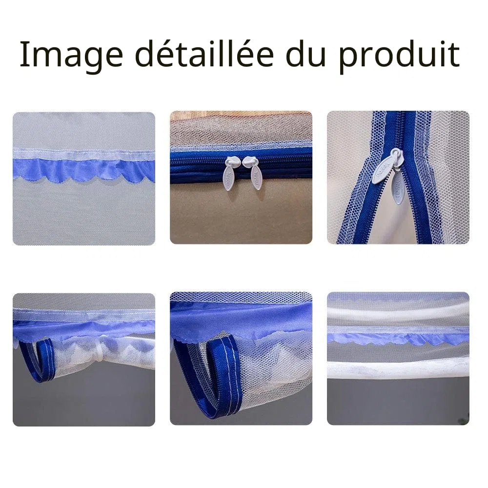 Moustiquaire Pop-up pour lit Double,180x200x150 cm, Grande Tente Portable de Voyage, Double Porte, Fermeture éclair, Installation Facile, Maille Fine, pour Chambre à Coucher, Camping