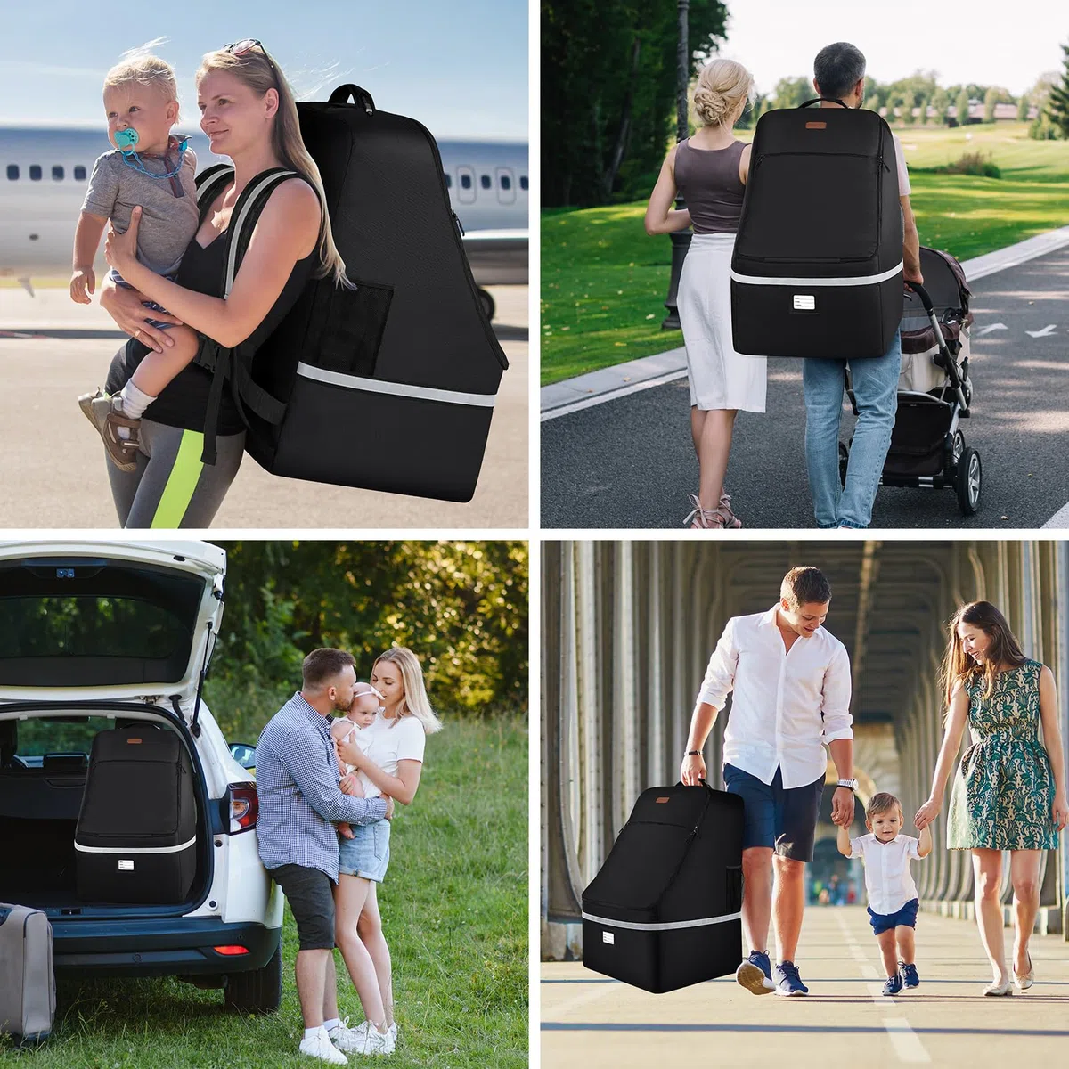 SINVICKO Sac de voyage pour siège de voiture, grand sac de transport pour siège de voiture, sac de contrôle de porte d'aéroport, sac de voyage pour siège infantile