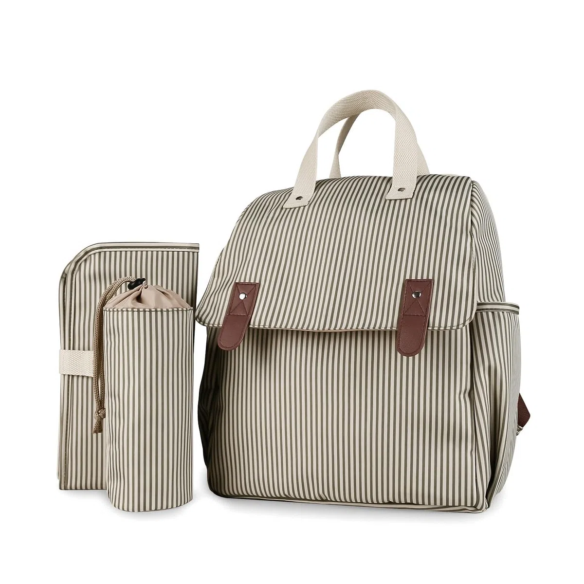 Sac à Dos Langer Bébé Ensemble Trois Pièces Matelas Biberon Grande Capacité Khaki