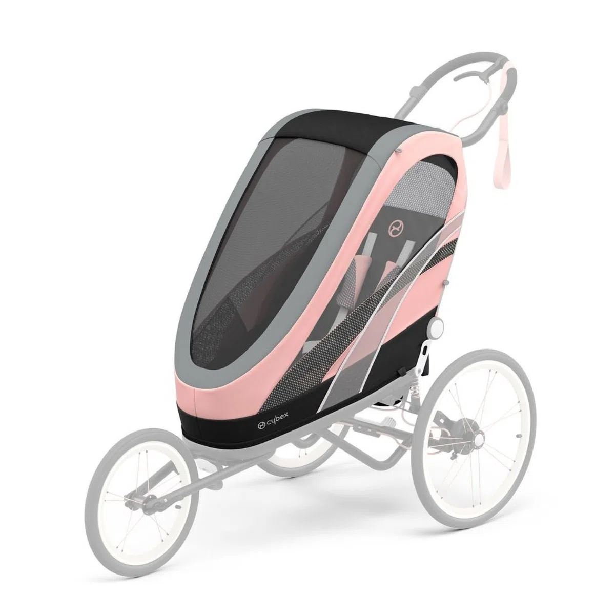 Cybex Remorque Multisport ZENO, 6 mois à 4 ans, 111 cm, 22 kg, Rose Silver Pink
