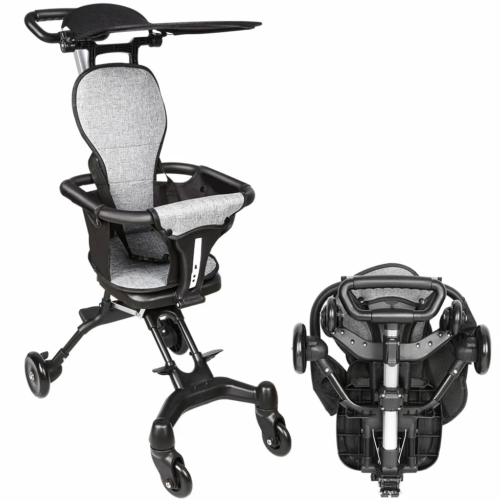 OHMG Poussette canne compacte 0-25kg Pliable,Dossier inclinable Poussette compacte & légère Poussette voyage Accessoires Bébé Nouveau né Enfant Baby stroller