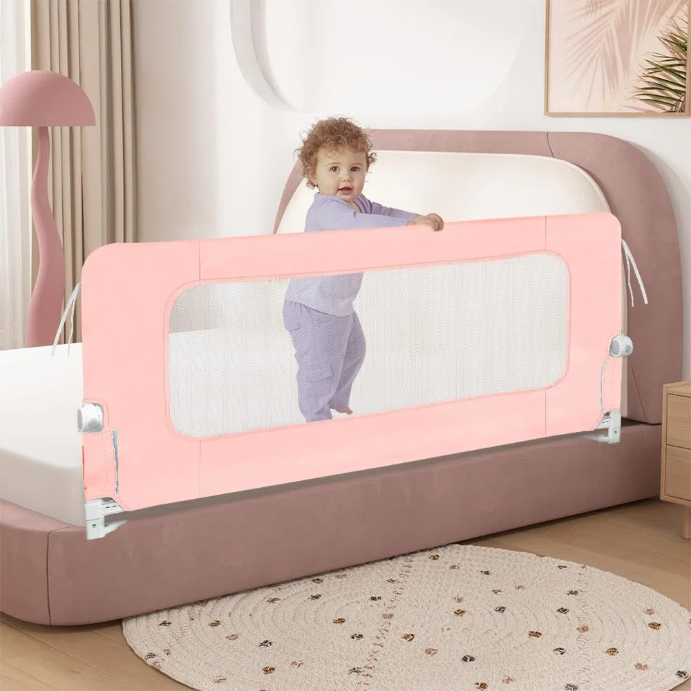 OHMG Barrière lit bebe150cm Barrière de lit pour Enfants Pliable,Barrieres de securite Enfant Lits Portable, Barrières de Lits pour Enfants&Tout-Petits Protection Antichute