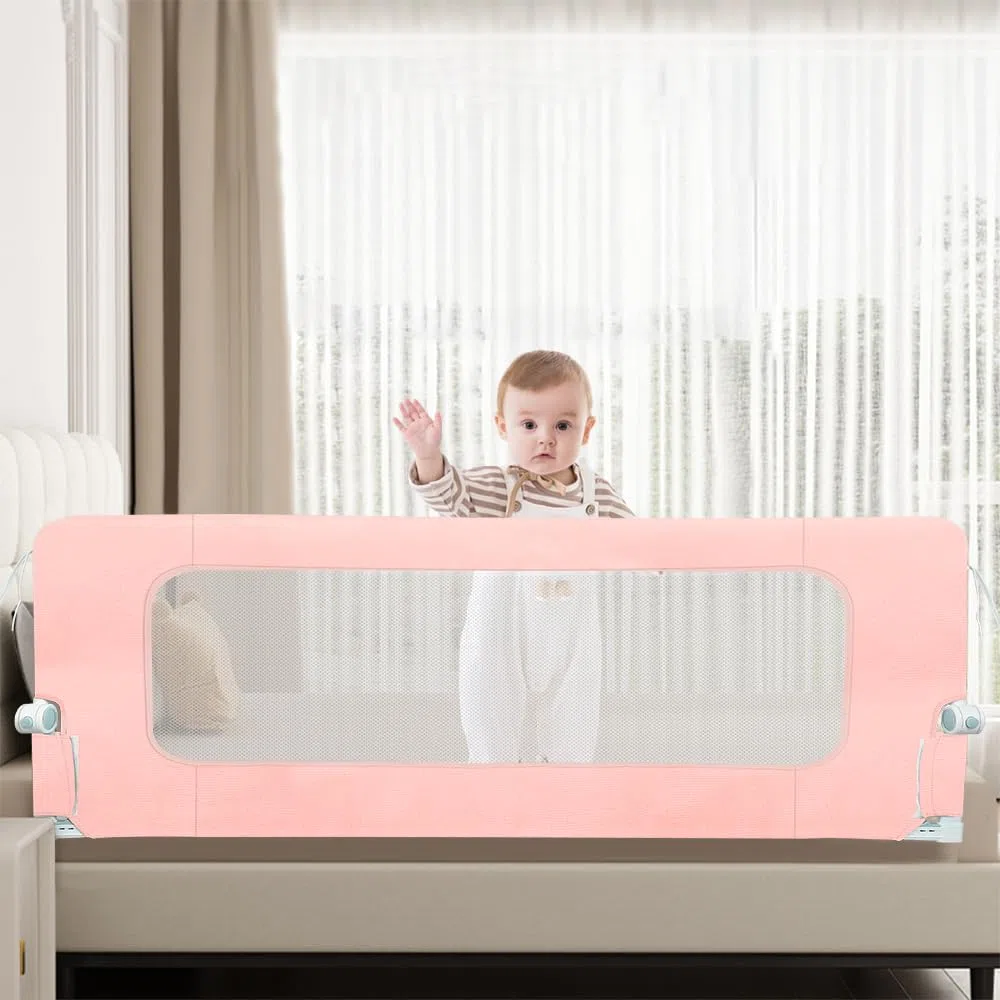 OHMG Barrière lit bebe150cm Barrière de lit pour Enfants Pliable,Barrieres de securite Enfant Lits Portable, Barrières de Lits pour Enfants&Tout-Petits Protection Antichute