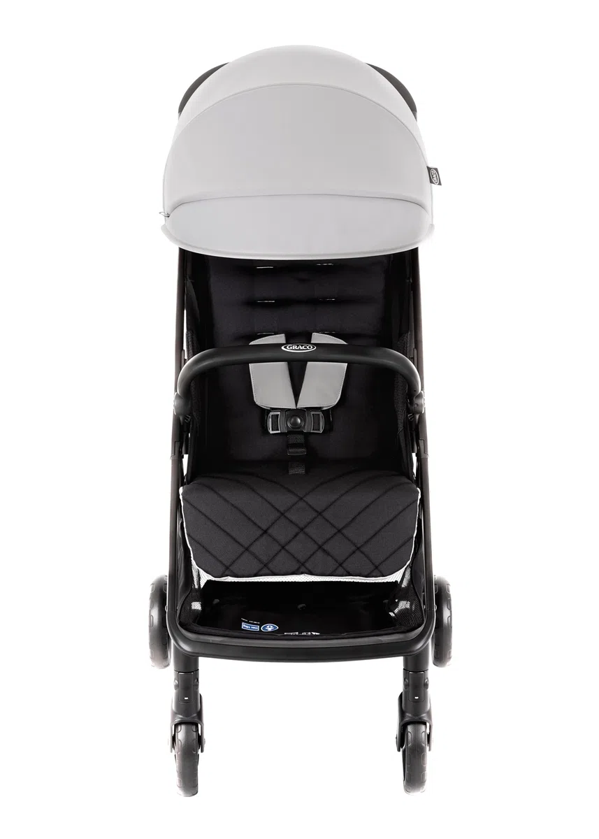 Graco Myavo Poussette de voyage légère avec pliage rapide, de la naissance à environ 4 ans (0-22 kg), se plie rapidement, tient debout une fois pliée, habillage pluie inclus, gris, Steeple Gray