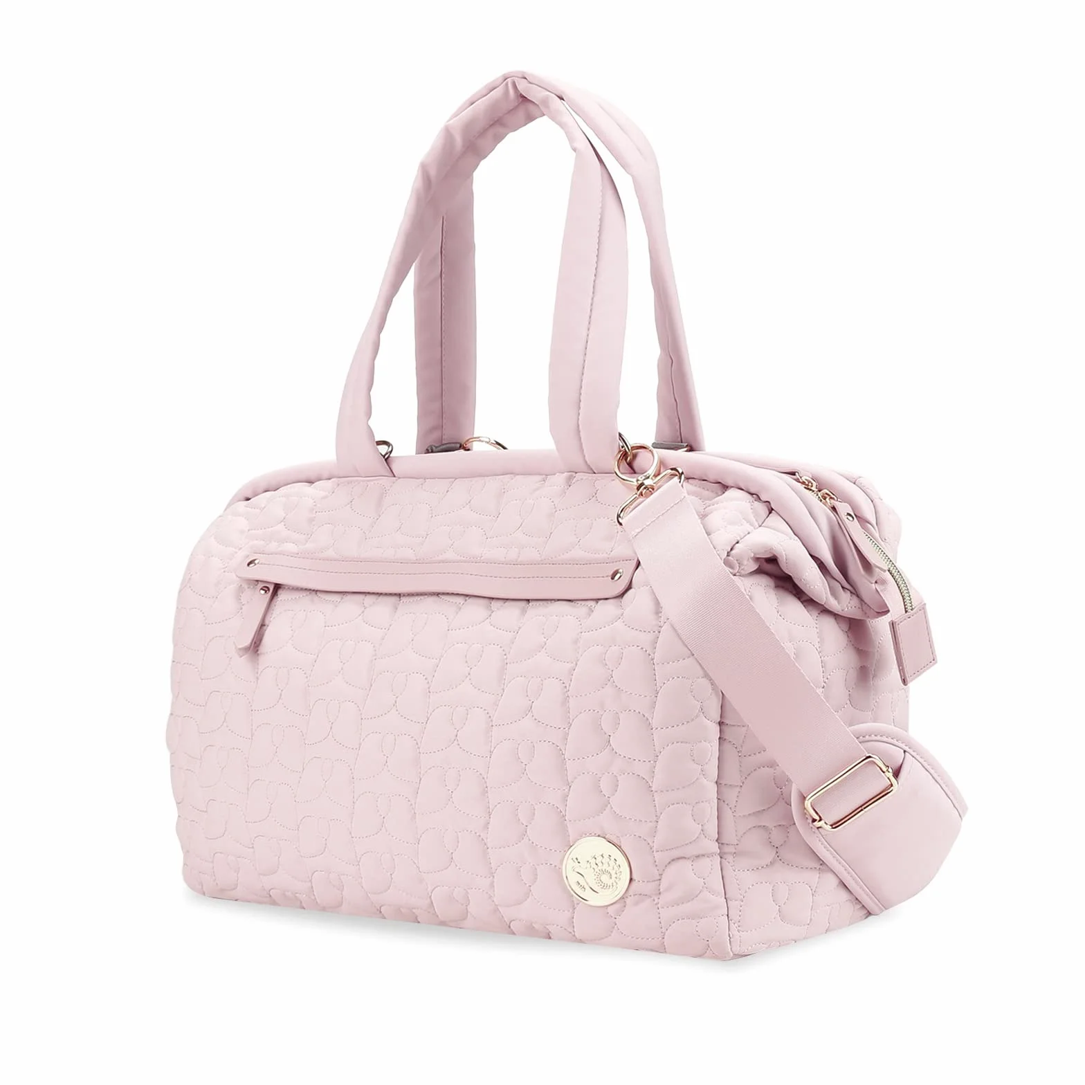 SONARIN Multi-Poches Sac à Langer pour Bébé Fourre-tout,Grande Capacité Multifonctionnel Sac Bandoulière à Langer Sac de Maternité Sac à Couches de Voyage avec Bretelle Unique(Rose)