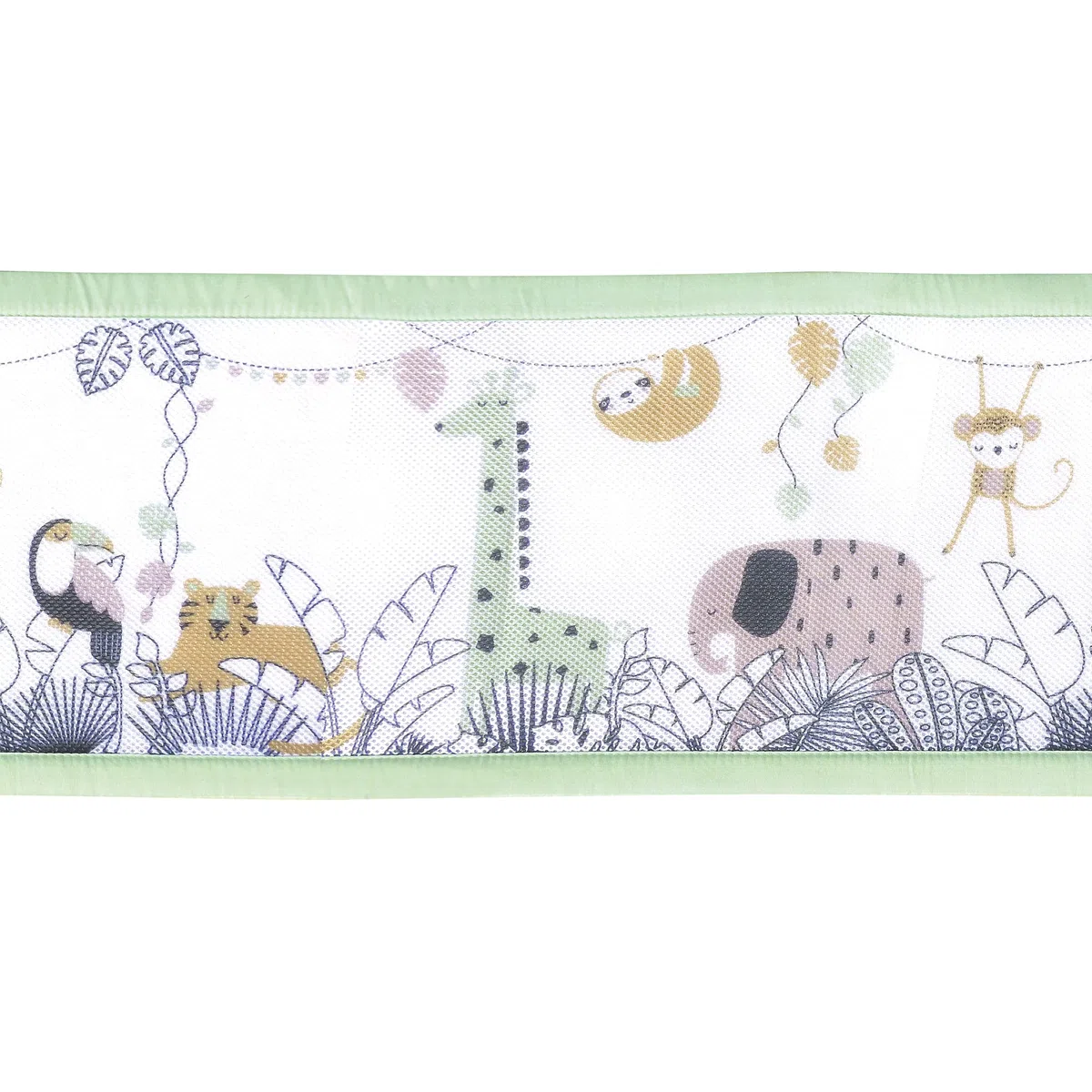BreathableBaby, Doublure Classique en Maille Respirante de 3 mm pour berceaux avec Matelas de 120 x 60 cm ou 140 x 70 cm, forêt Tropicale, Couvre 2 côtés, Alternative Non rembourrée à Une Couche,