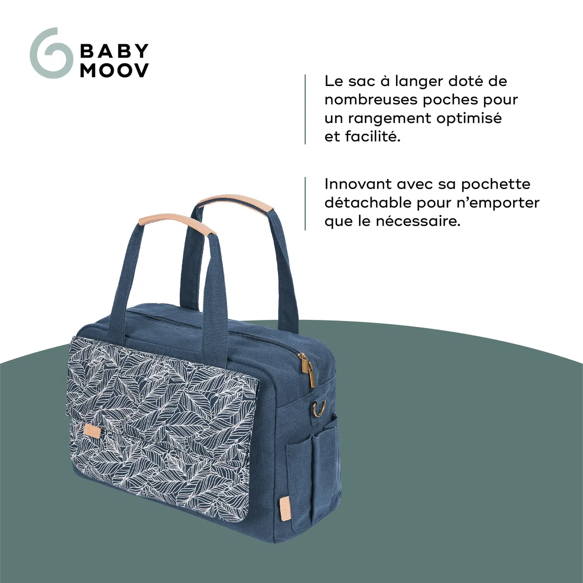 Babymoov Sac à langer Day to Day 2 en 1, 23L, Nombreux Rangements, Pochette Amovible 3L, 6 Accessoires