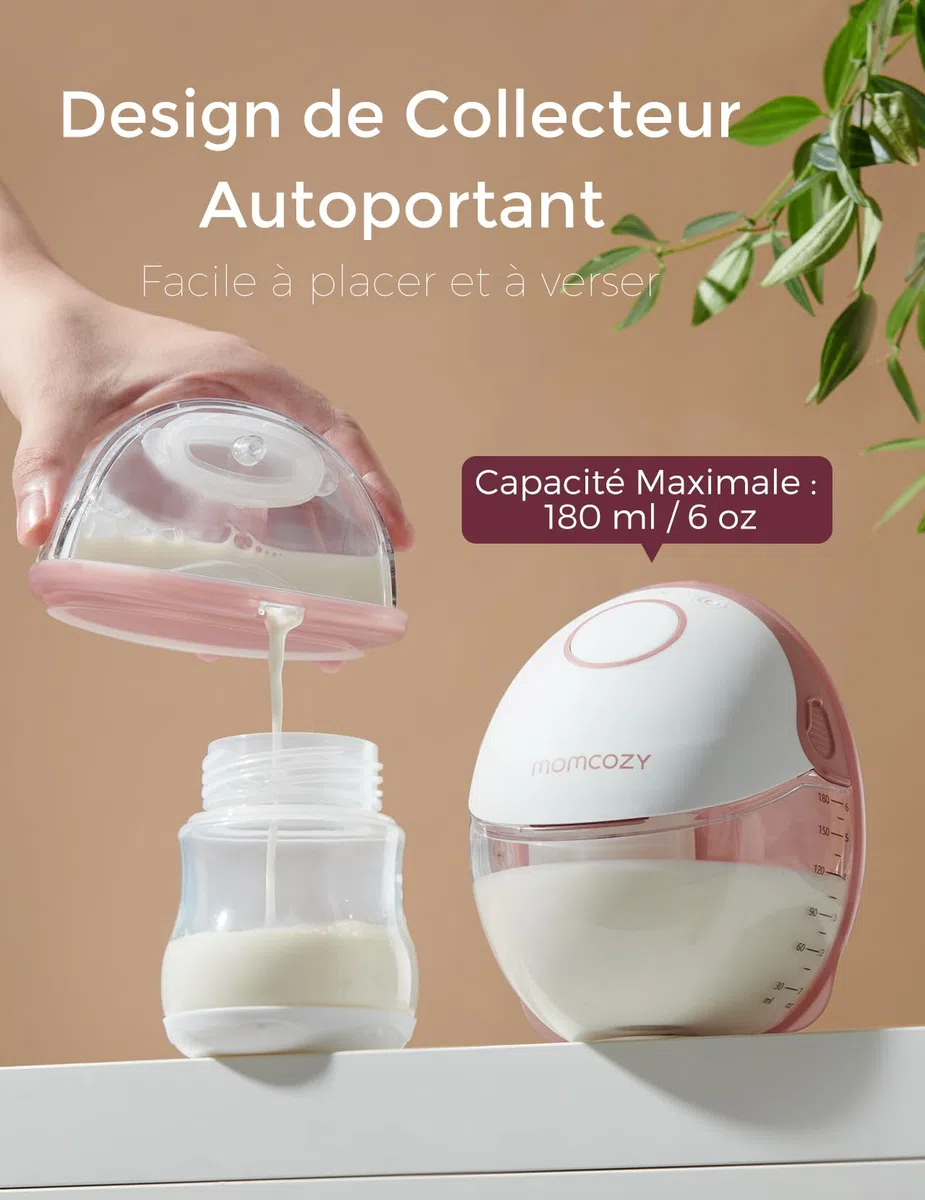 Momcozy Mobile Style M6 Tire Lait Electrique Main Libre Nomade, DoubleFit Double Scellé Anti-Fuite, avec 3 Modes & 9 Niveaux, Rythme Idéal pour Plus de Lait, 24 mm, Rouge, 1 Pièce