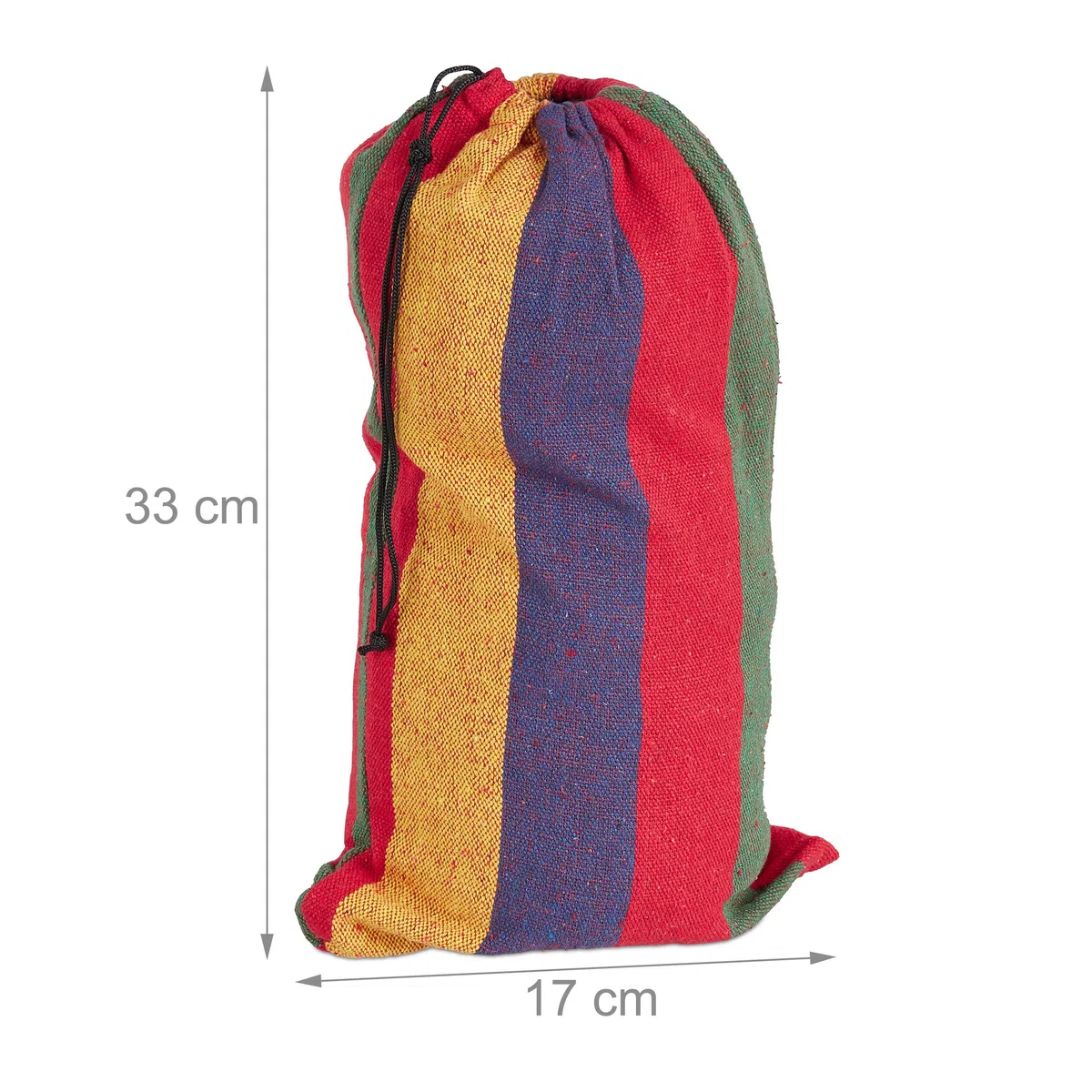 Relaxdays Hamac, Sac, matériel de Fixation, Charge Max. : 150 kg, LP : 270 x 150 cm, intérieur et extérieur, Multicolore