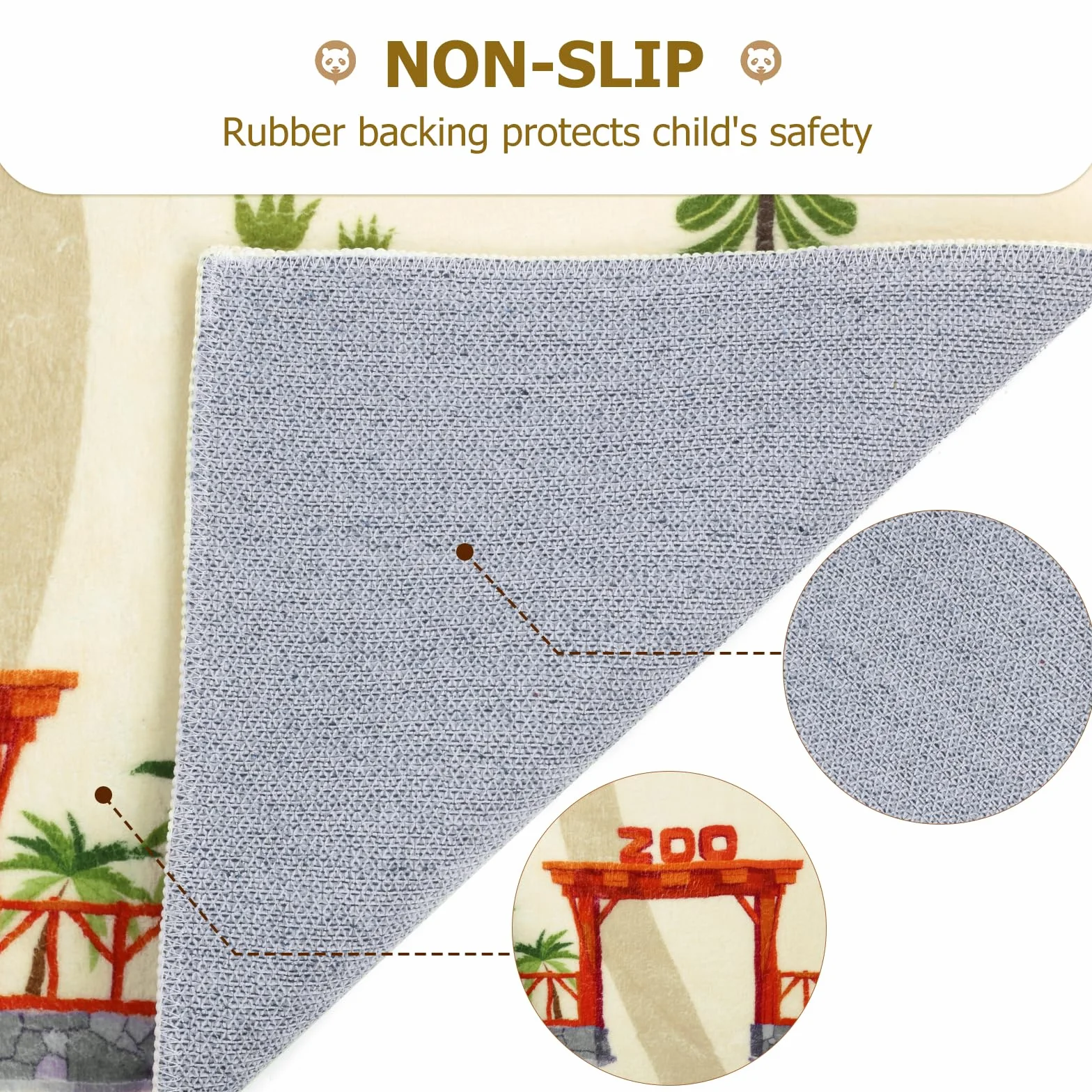Enyhom Tapis Chambre Enfant Garcon et Fille, 100 x 150 cm Antidérapant Tapis Bebe Lavable Motifs Animaux Tapis de Jeux Bebe Doux Tapis Enfant Voiture pour Chambre Bebe, Maternelle, Salle de Jeux