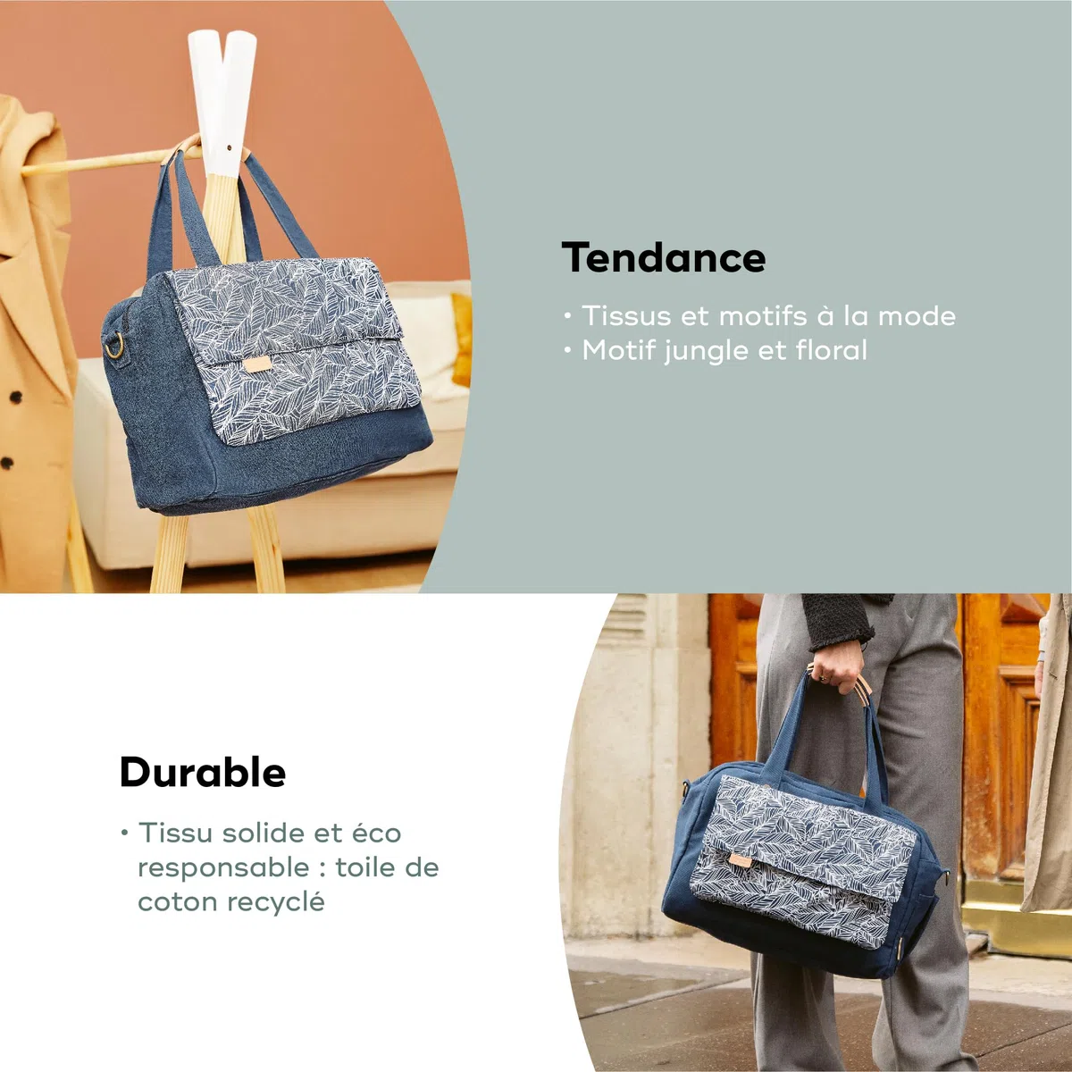 Babymoov Sac à langer Day to Day 2 en 1, 23L, Nombreux Rangements, Pochette Amovible 3L, 6 Accessoires