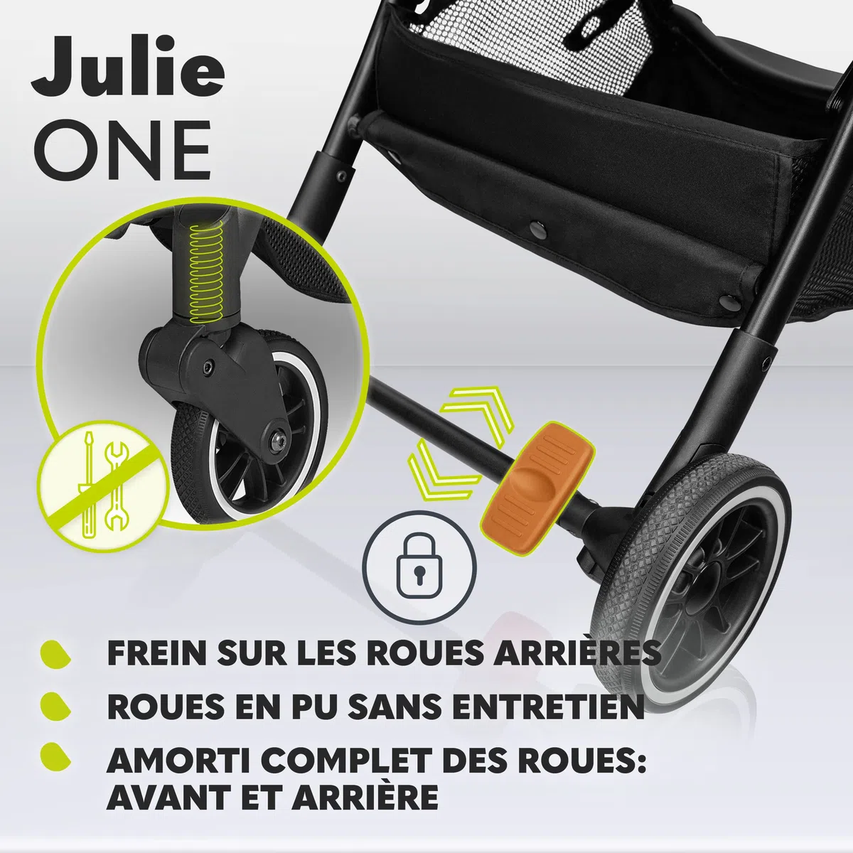 LIONELO Julie One Poussette canne legere Ultra compacte Pliable en un seul geste (0-22 kg), sac de transport, repose-pieds dossier, réglable jusqu'à, moustiquaire