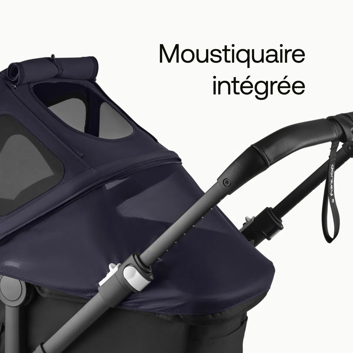 Capote à fenêtres Bugaboo Donkey, extensible pour une couverture supplémentaire et une protection solaire optimale, hydrofuge, compatible avec toutes les poussettes Bugaboo Donkey, Deep Indigo
