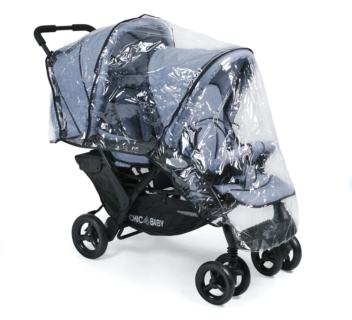 CHIC 4 BABY 274 55 Poussette double Duo, jeans bleu clair/bleu