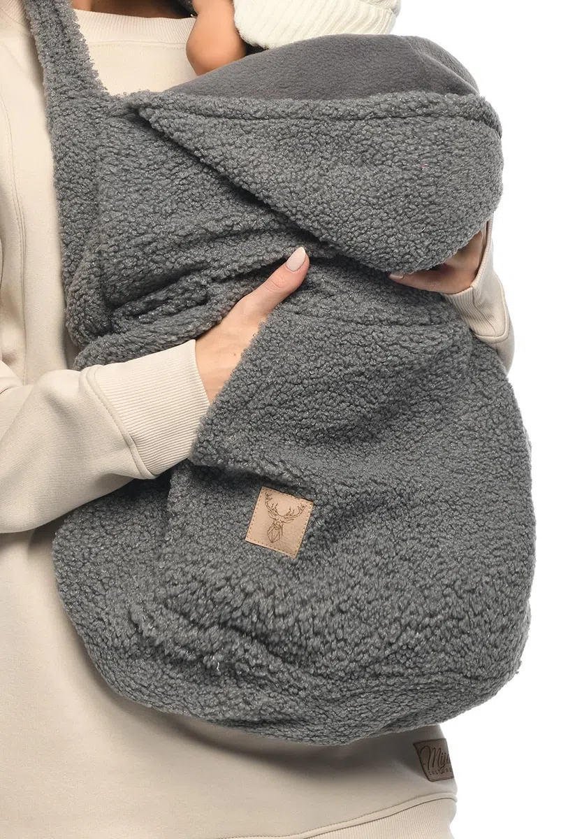 MijaCulture Housse de transport Teddy M025 pour porte-bébé - Couverture chaude grise