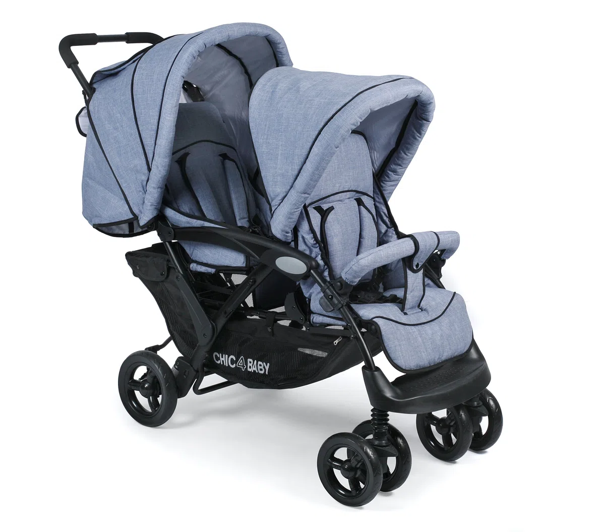 CHIC 4 BABY 274 55 Poussette double Duo, jeans bleu clair/bleu