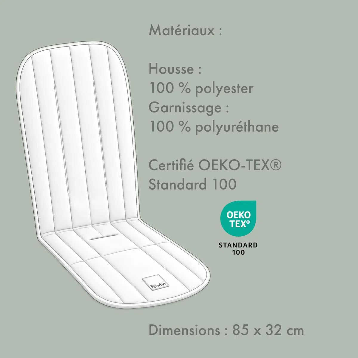Elodie Details Coussin de Siege Poussette Universelle Réversible, Rembourrée et Lavable Reducteur Poussette CosyCushion Accessoire Poussette - Aviator Black