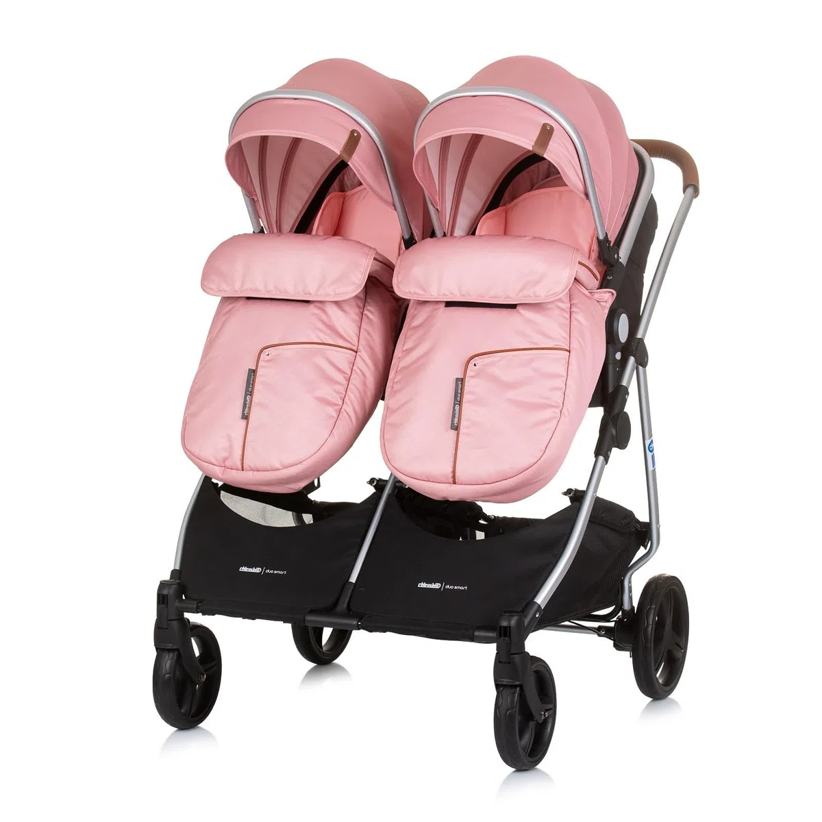 DUO SMART Poussette jumeaux ou enfants rapprochés largeur 79 cm Flamant rose sans cosy